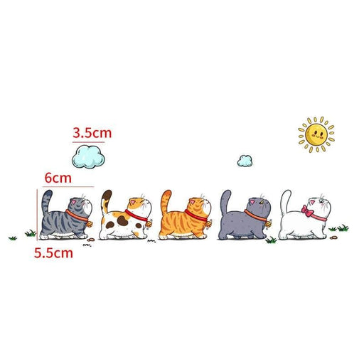 cute lazy cat vinyl decal, view 3 - MRSLM