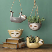 ceramic cartoon animal hanging plant pot, view 7 - MRSLM