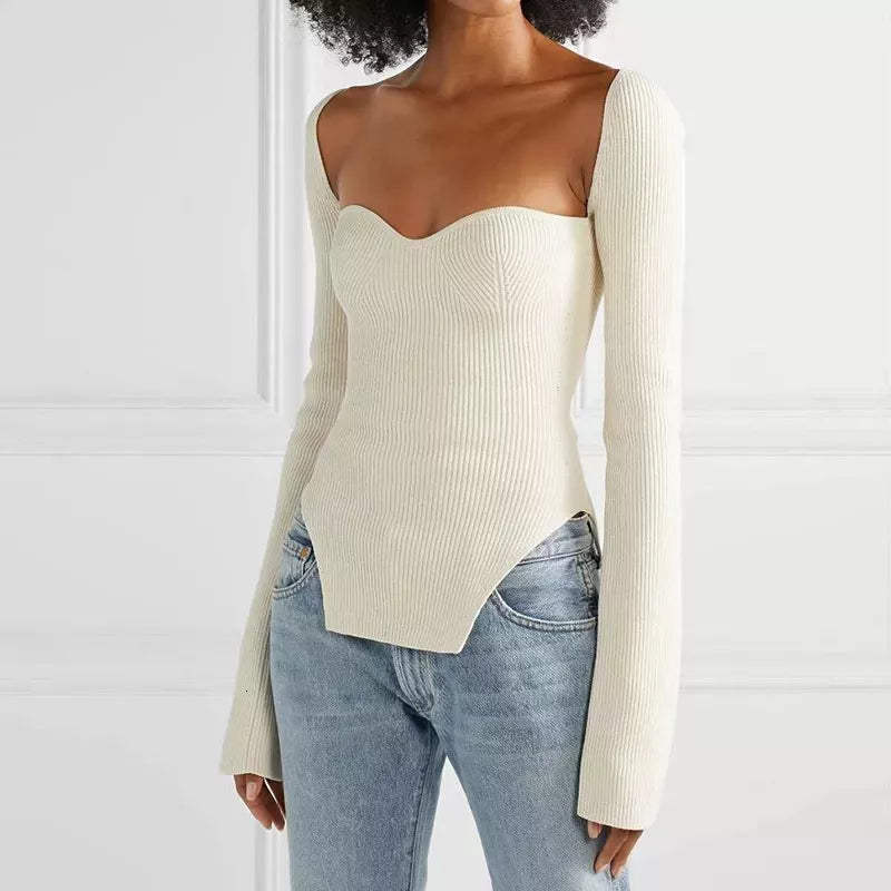 white side split knit sweater - MRSLM