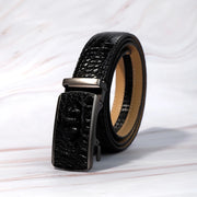 men's crocodile pattern PU belt, view 4 - MRSLM