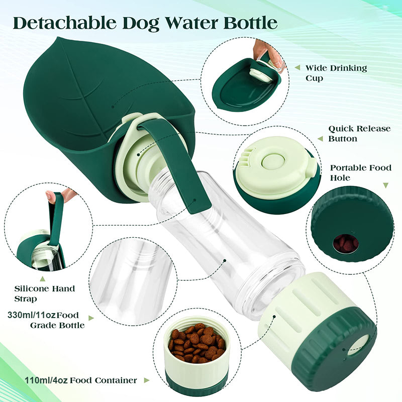 portable dog water bottle food container, view 4 - MRSLM