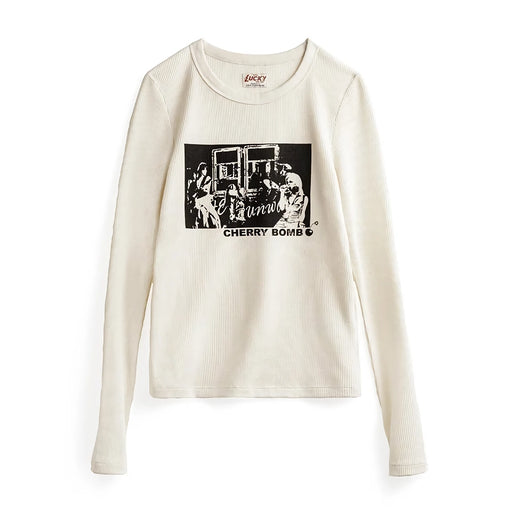 cherry bomb long-sleeved slim fit tee, view 2 - MRSLM