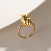 conch textured gold plated ring - MRSLM