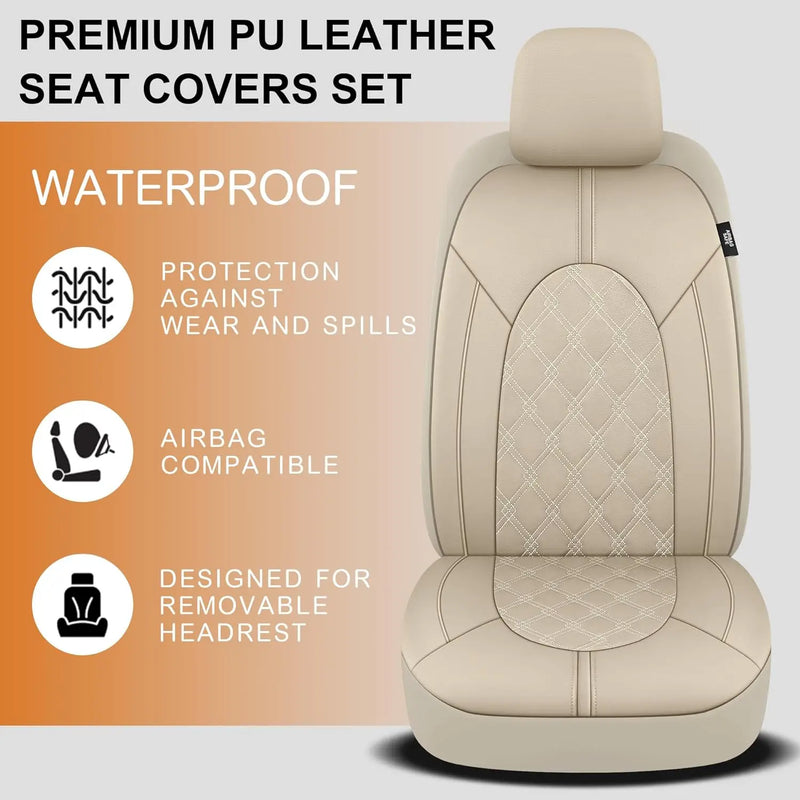 universal waterproof faux leather car seat covers, view 2 - MRSLM