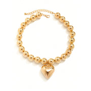 acrylic heart pendant choker necklace, view 2 - MRSLM