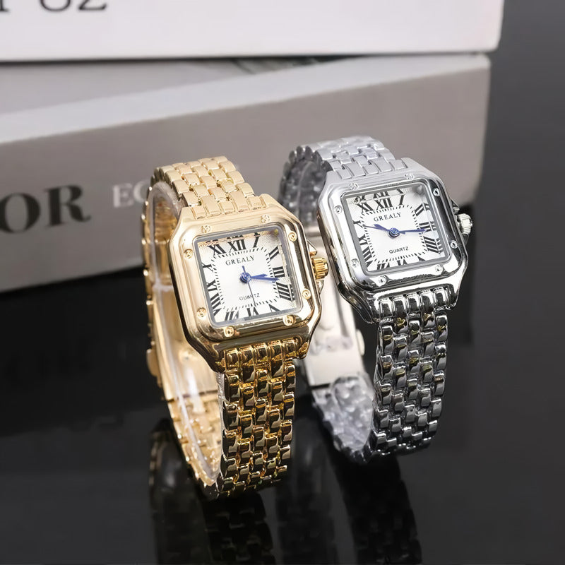 Women's silver square watch, view 4 - MRSLM