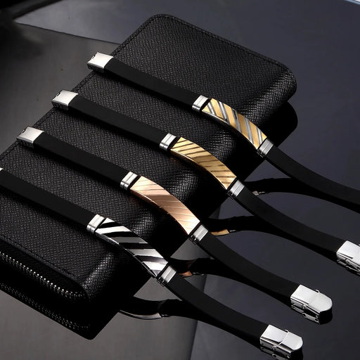 geometric stripe cuff bracelet - MRSLM