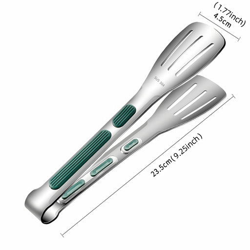 non-slip stainless steel food tongs, view 4 - MRSLM