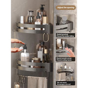 adhesive bathroom shampoo holder, view 9 - MRSLM