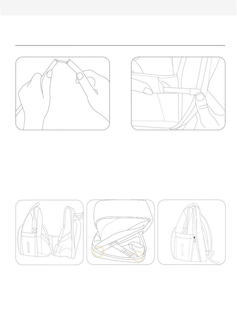 Mochila dobrável multifuncional para mãe e bebê, ideal para berço.