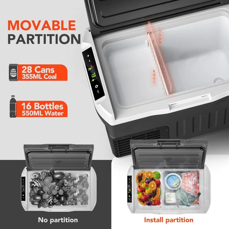 Refrigerador portátil elétrico para carro, 12V, 32QT (30L), com compressor.
