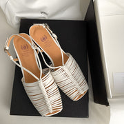 high heel leather-lined sandals, view 10 - MRSLM