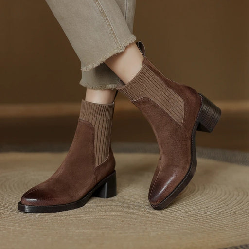 genuine leather ankle boots for women - MRSLM