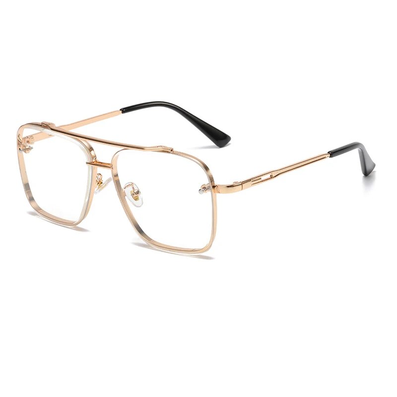 Óculos de sol de luxo estilo aviador com lentes degradê para homens.