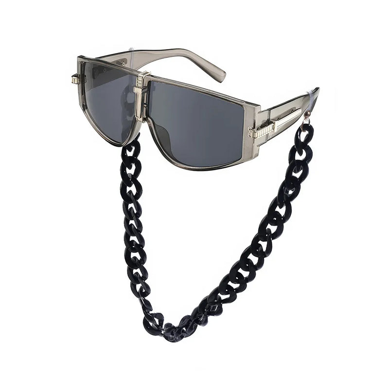 oversized steampunk shield sunglasses, view 14 - MRSLM