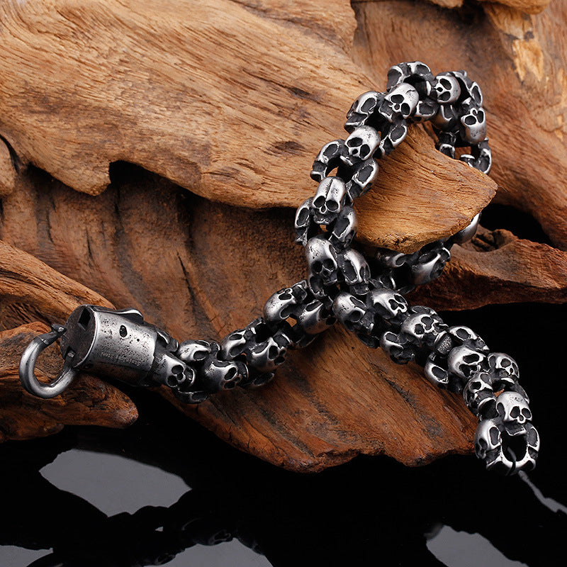 Men's Skull Ghost Head Vintage Stainless Steel Bracelet