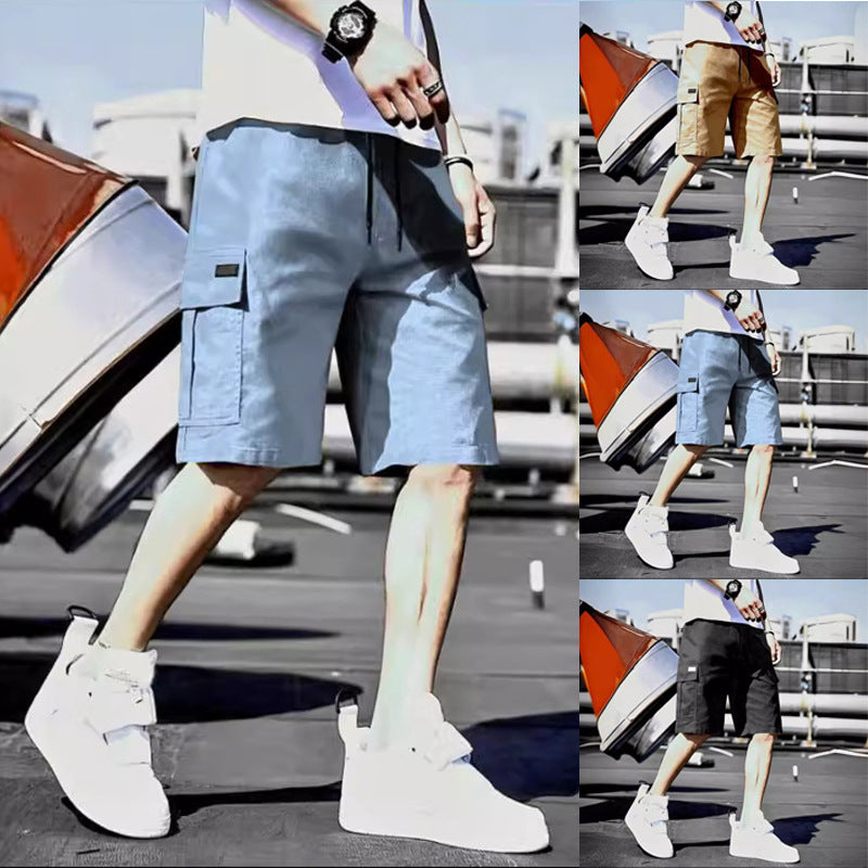 men's multi-pocket twill cargo shorts, view 2 - MRSLM