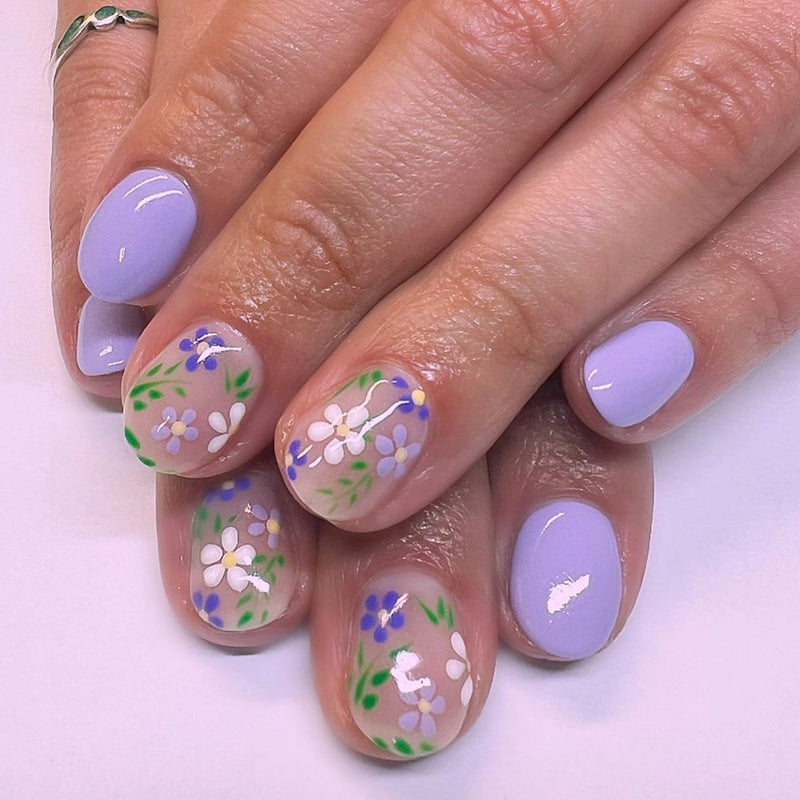 short purple fake nails, view 2 - MRSLM