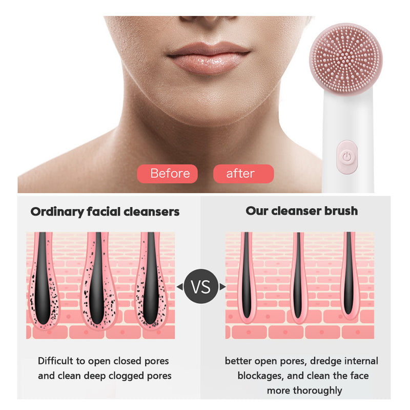 2-in-1 waterproof electric face cleansing brush, view 4 - MRSLM