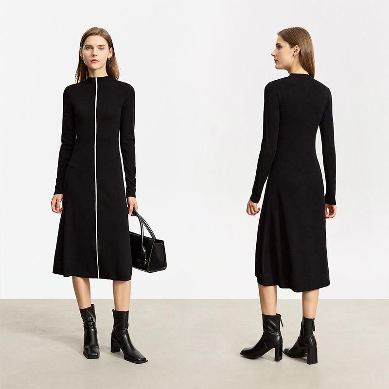 Elegantes A-Linien-Strickkleid für den Herbst