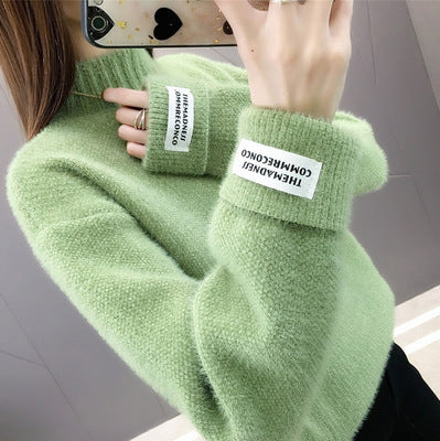 Mock Neck Sweater Women's Knitted Bottoming Shirt