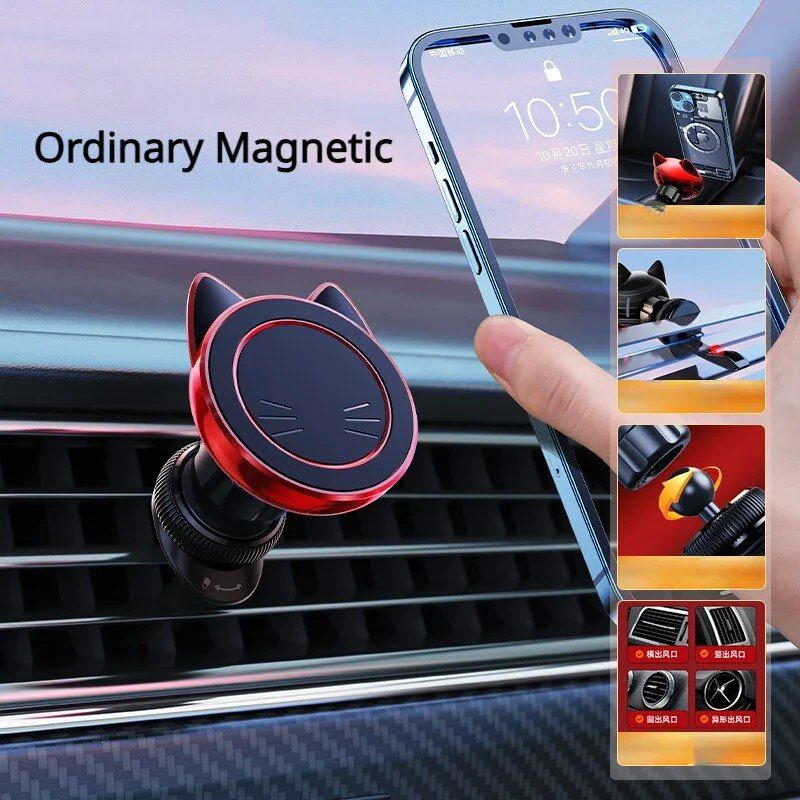 magnetic car phone mount with wireless charging, view 2 - MRSLM