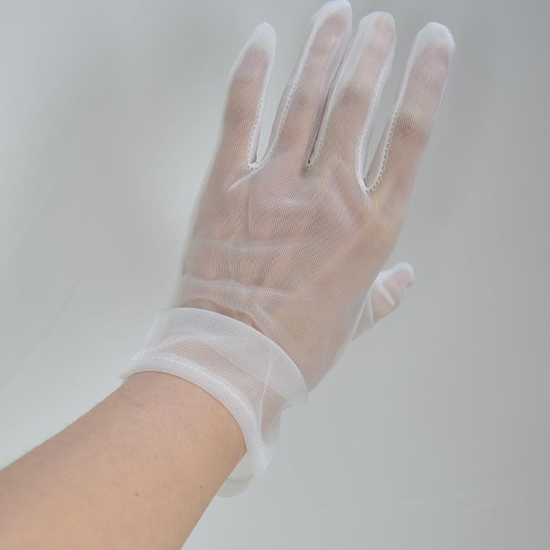 Schwarze kurze Seidenhandschuhe, 20 cm, übergroß und mit breiter, fliegender Spitze