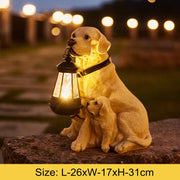 solar labrador dog statue, view 2 - MRSLM