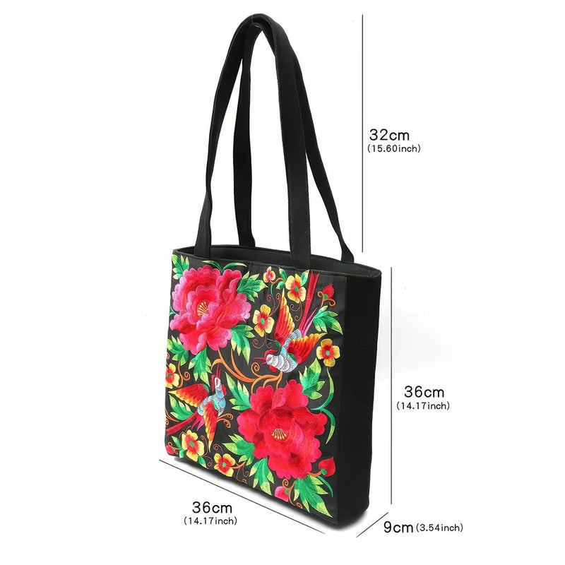 phoenix embroidered shoulder bag, view 18 - MRSLM