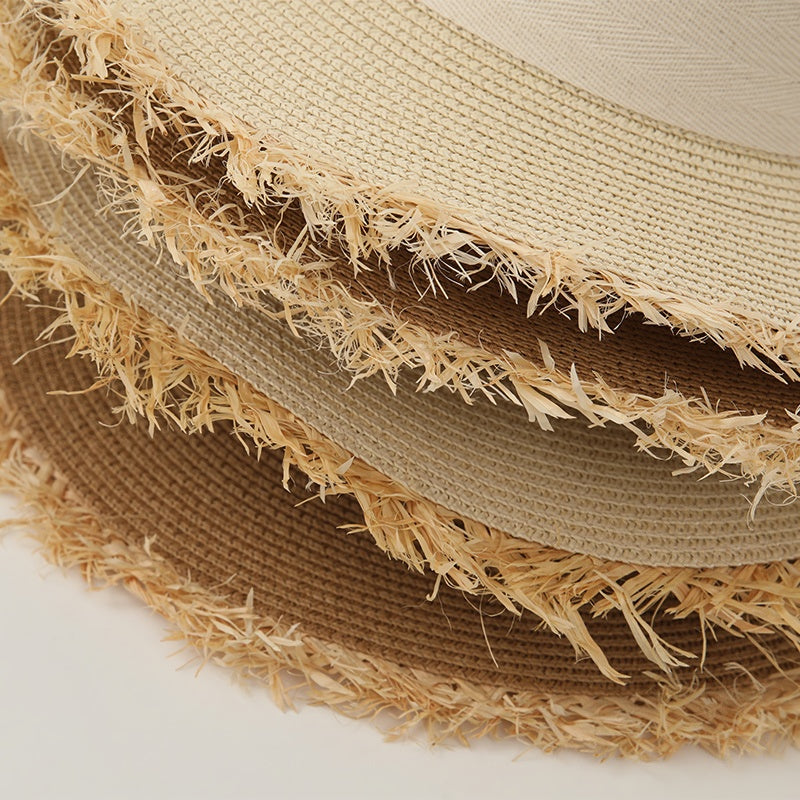 flat top straw sun hat with bowknot, view 11 - MRSLM