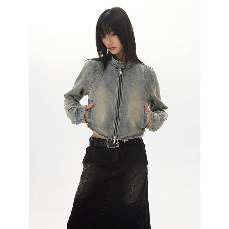 retro distressed short jacket, view 2 - MRSLM