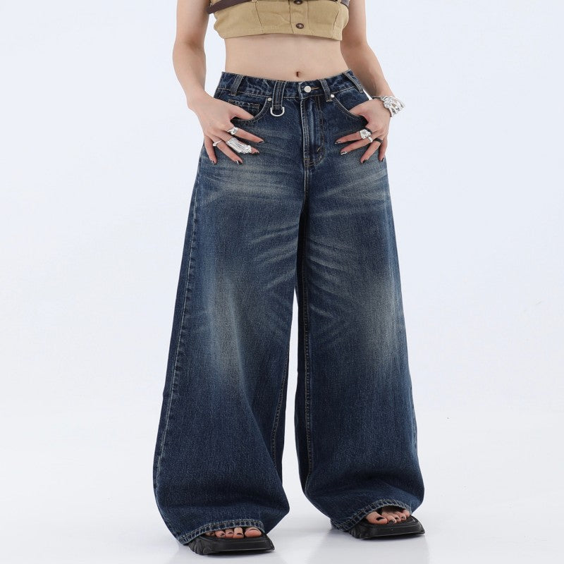 Loose Washed Old Wide Leg Women's Jeans