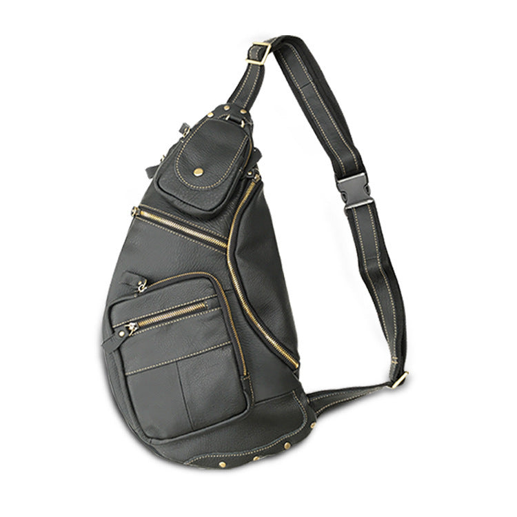 Retro cowhide messenger bag, view 6 - MRSLM