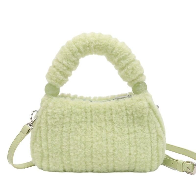 Bolsa Hobo de Pelúcia Sintética