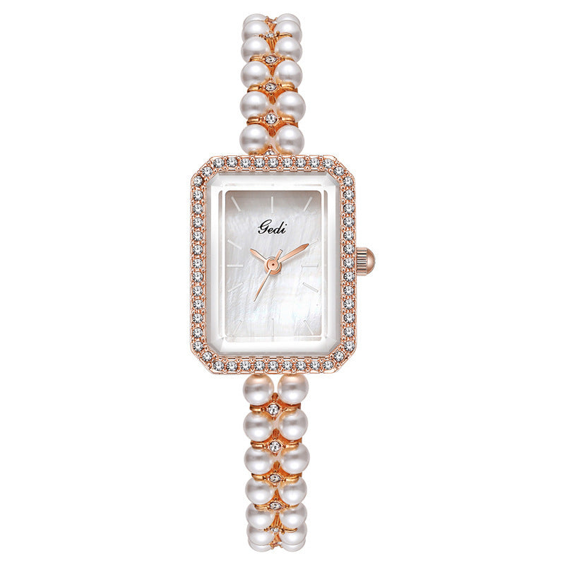 Women's shell pearl quartz watch, view 7 - MRSLM