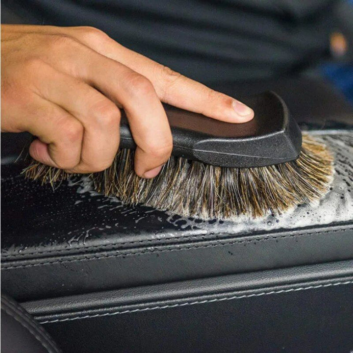 Horsehair Leather & Textile Cleaning Brush for Car and Furniture