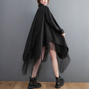 loose two-piece look swing mesh shirt dress, view 3 - MRSLM