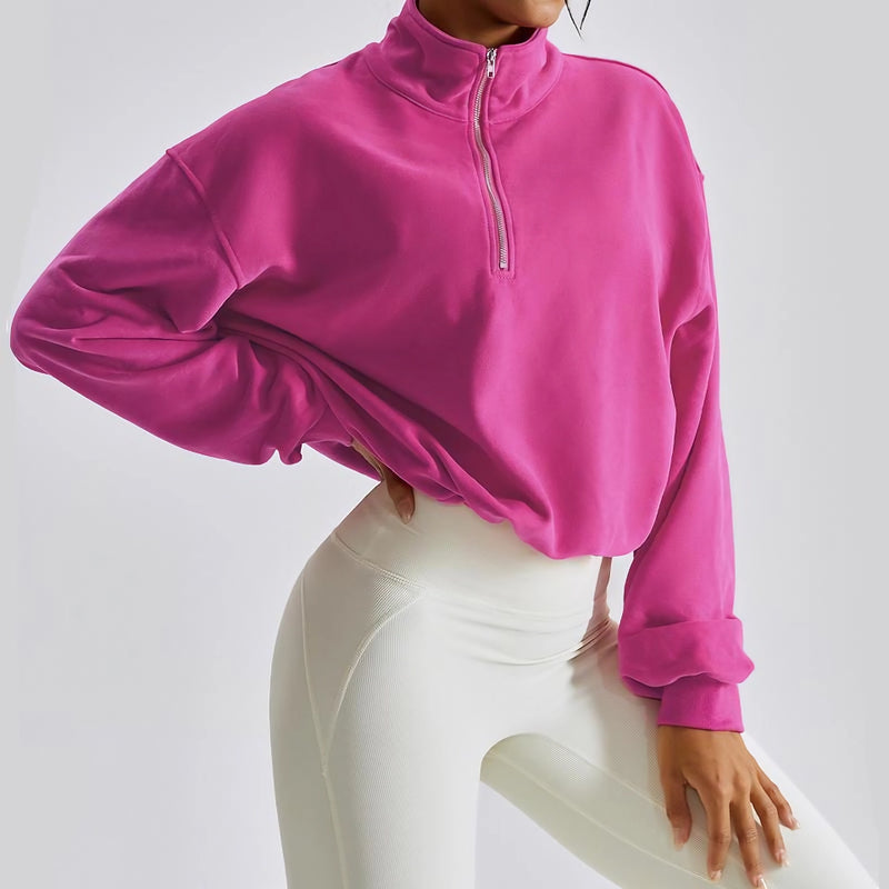 yoga fitness zip jacket, view 8 - MRSLM