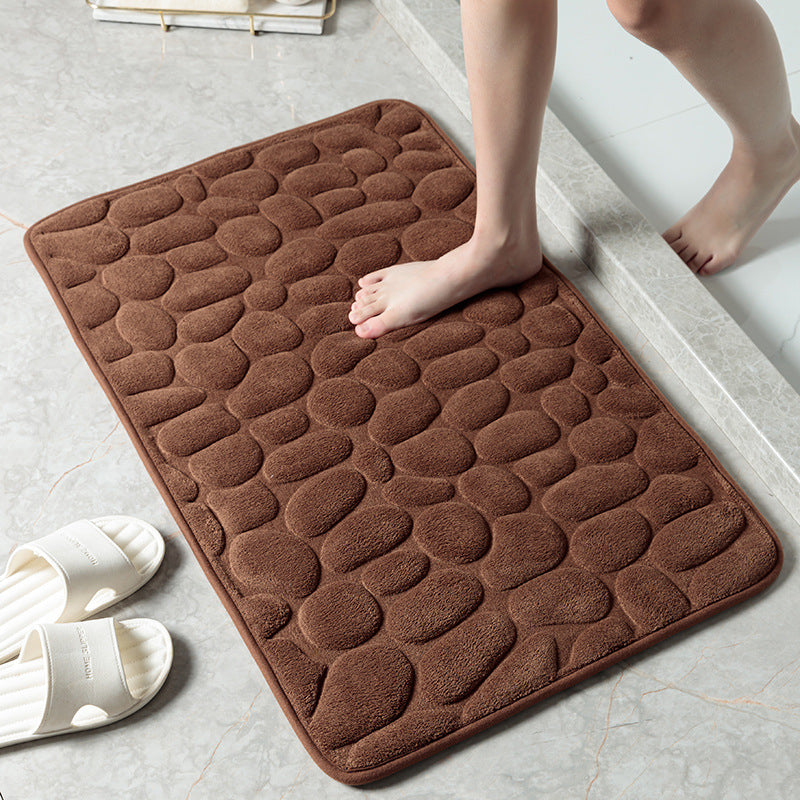 embossed cobblestone memory foam bath mat, view 5 - MRSLM