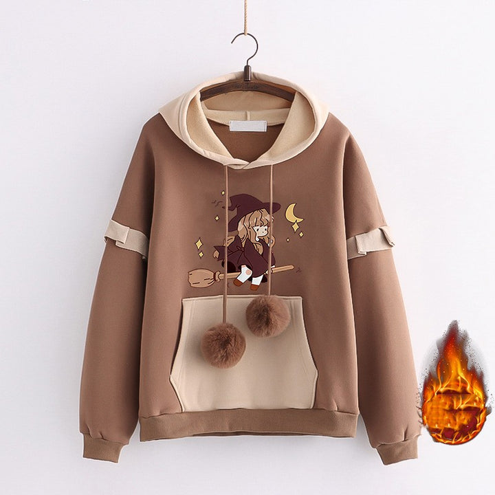 Loose Versatile Hooded Jacket For Junior High School Students In Autumn And Winter