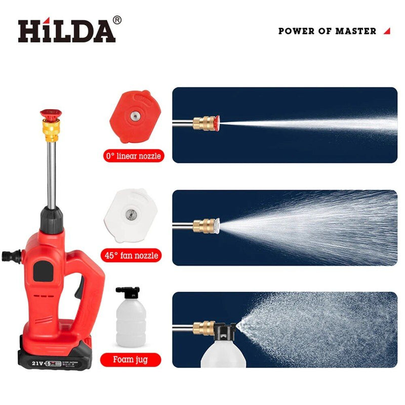Kabelloser Hochdruck-Autoreiniger 100W, 25BAR, 1500mAh mit multifunktionaler, verstellbarer Düse