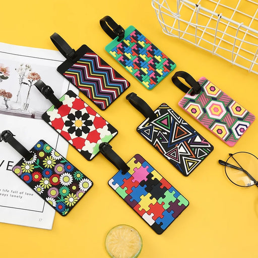 geometric soft silicone luggage tags - MRSLM