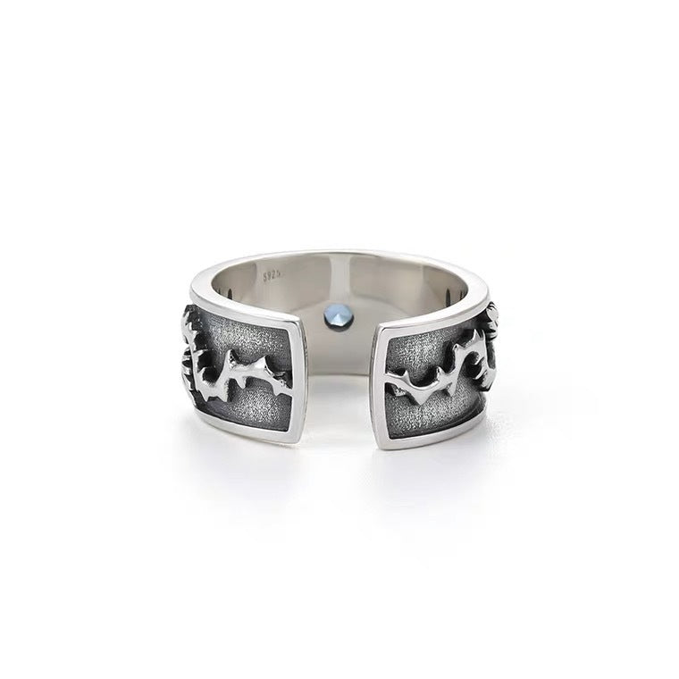 Silver Men's Personality Ruan Handsome Single Ring