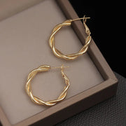 vintage round braid drop earrings, view 2 - MRSLM