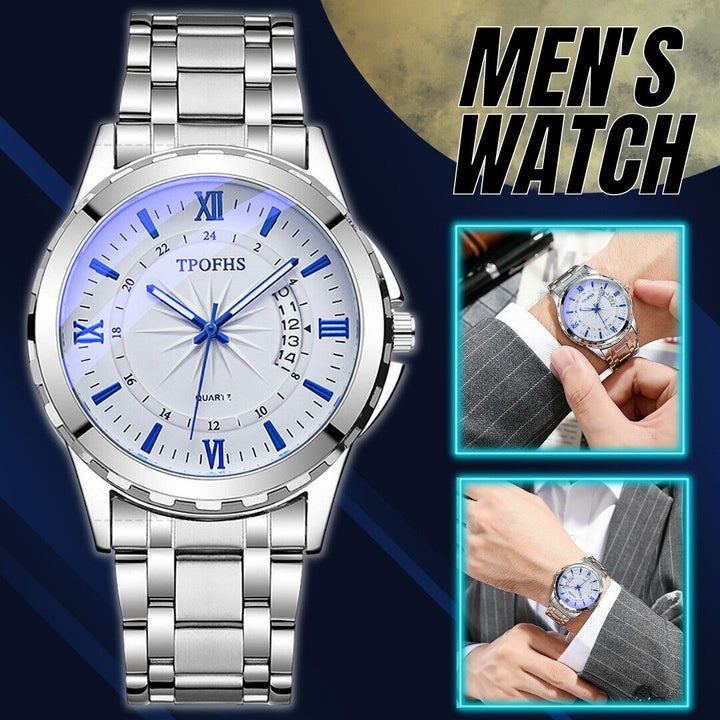 Classic Men's Watch Stainless Steel Wristwatch For Men Quartz Luxury Waterproof