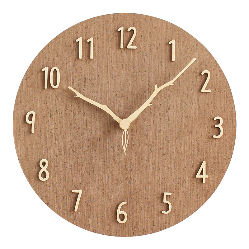 Creative mute wooden wall clock, view 3 - MRSLM