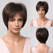 women's short hair full-head wig, view 3 - MRSLM
