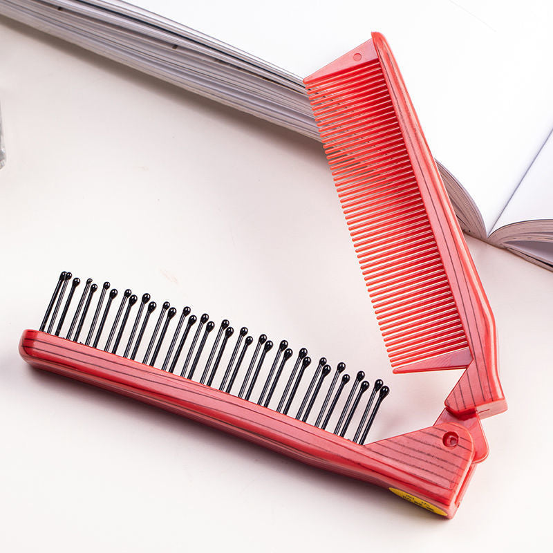 mini red folding pocket comb, view 2 - MRSLM