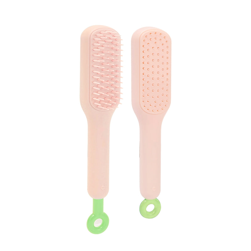 self-cleaning massage hair brush, view 2 - MRSLM