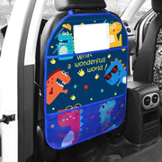 kids car anti kick mat seat back protector, view 4 - MRSLM